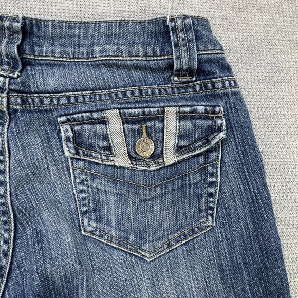 Aeropostale Womens Blue Denim Capri Jeans Size 3/4 Medium Wash Stretch Pockets - Picture 6 of 13